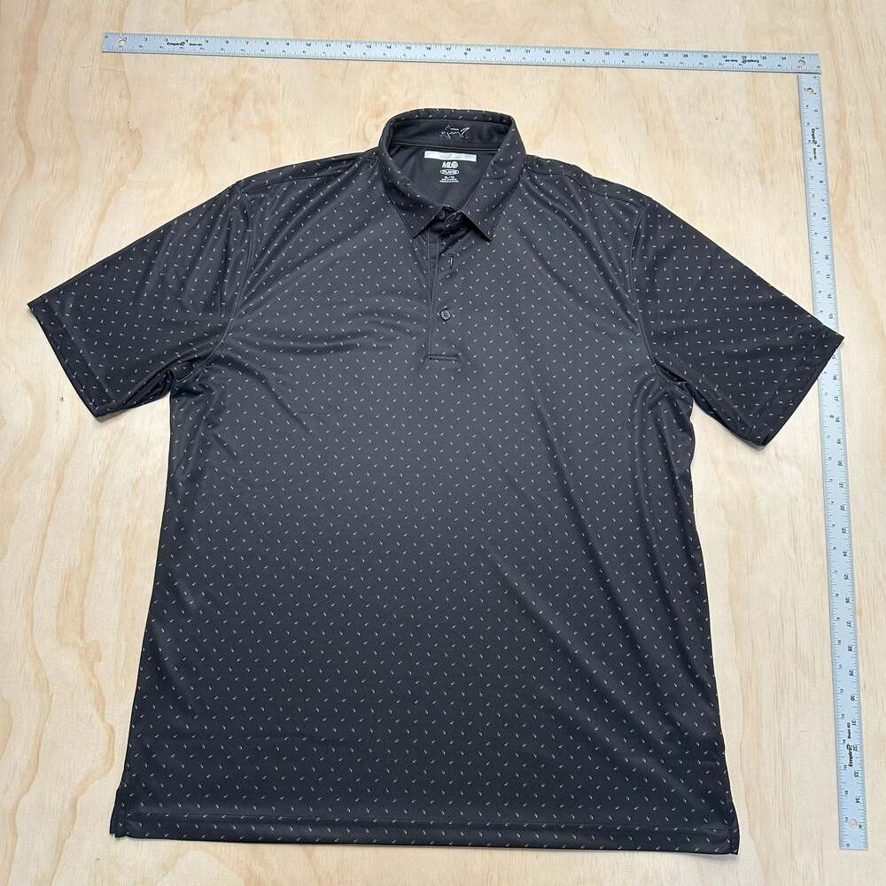 Greg Norman ML75 PlayDry Black All-Over Micro Print Golf Polo Shirt XL